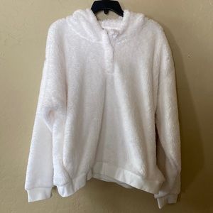 Sooo soft, barely off white, women’s pullover jacket/hoodie. New/ Never worn